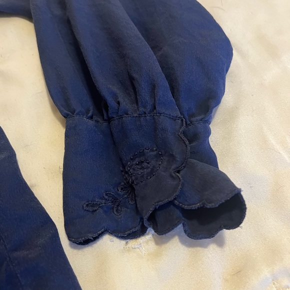 Vintage Michel Laurent Silk Embroidered Blouse - Picture 3 of 4